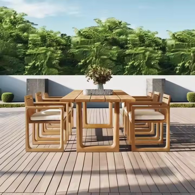 wooden patio porch garden table and chairs set